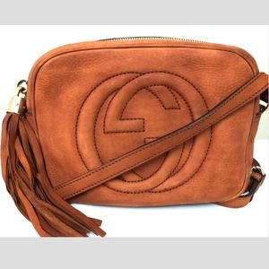 Gucci Soho Disco Camel Leather Cross Body Bag